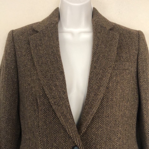 Lauren Ralph Lauren Black Label Brown Herringbone Jacket NWOT - Picture 2 of 16